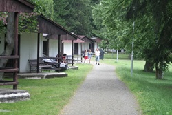 Path between the cabins in the camp