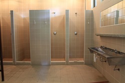 Sanitary facilities with shower cubicles